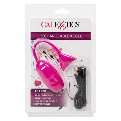 Introducing the SensaTease Rechargeable Kegel Teaser - Model KT-300: A Premium Silicone Pleasure Device for Women in Pink - Adult Naughty Store