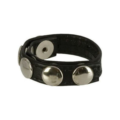Adonis Leather Collection Ares 5 Snap Ring - Premium Hand-Stitched Leather Cock Ring - Model AR5 - Male - Intensify Pleasure and Enhance Performance - Black