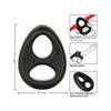 Introducing the Luxurious Ultra Soft Dual Ring Black - The Ultimate Pleasure Enhancer for Men - Adult Naughty Store