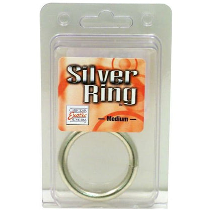 Elegant Pleasures Silver Cock Ring M2 - Medium 2 Inch Diameter - Men's Solid Metal Cock Ring for Enhanced Pleasure - Silver - Adult Naughty Store