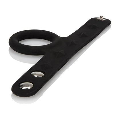 Silicone Tri Snap Scrotum Support Ring - Medium Black: The Ultimate Erection Enhancer for Men's Pleasure