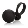 Introducing the Luxurious PleasureCo Weighted Lasso Ring Black - Model WLR-001: Unleash Sensational Pleasure for Him! - Adult Naughty Store