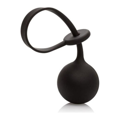 Introducing the Luxurious PleasureCo Weighted Lasso Ring Black - Model WLR-001: Unleash Sensational Pleasure for Him! - Adult Naughty Store