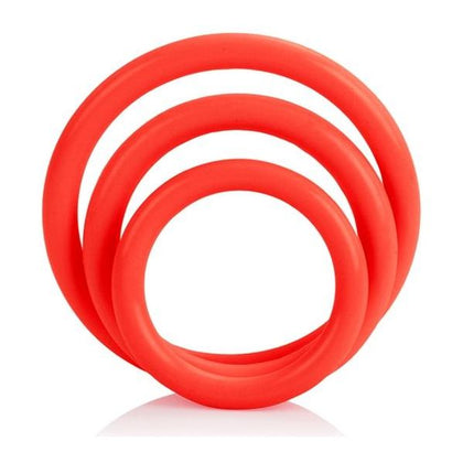 Introducing the SensaRings Tri-Rings Red Cock Ring Set - Versatile Rubber Rings for Enhanced Pleasure (Model SR-TRR001) - Suitable for All Genders and Designed for Intense Stimulation in Vibrant Red!