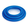 Introducing the Blue Tri-Rings Multi-Purpose Rubber Cock Ring Set - Sizes Medium, Large, and X-Large - Pleasure Enhancer for Men - Versatile and Vibrant! - Adult Naughty Store