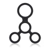 Silicone Pleasure Pro Erection Spreader Ring - Model X1 - Male - Full Erection Support - Black - Adult Naughty Store