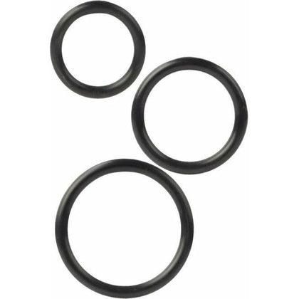 Introducing the SensaSilk Silicone Support Rings Black 3 Pack: Medium, Large, and X-Large Multi-Purpose Rings for Enhanced Pleasure - Adult Naughty Store