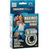 Introducing the Maximus Waterproof Double Enhancement Ring with 5 Stroker Beads - Clear: The Ultimate Pleasure Experience for Couples - Adult Naughty Store