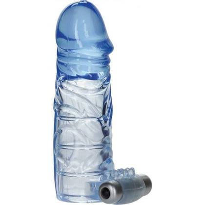 Extend It Up Blue - Penis Sleeve Enhancer with Vibrating Stimulator - Model X2/5 - Male - Pleasure Enhancer - Blue - Adult Naughty Store