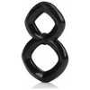 Introducing the SensaPleasure Crazy 8 Enhancer Double Cock Ring Black - Model CRZ8-2021: Ultimate Pleasure for Him and Her - Adult Naughty Store