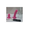 Introducing the PleasureMaxx Dual Harness EZ Snap Vibrating Dong And Plug - Pink: The Ultimate Simultaneous Stimulation Experience for Couples