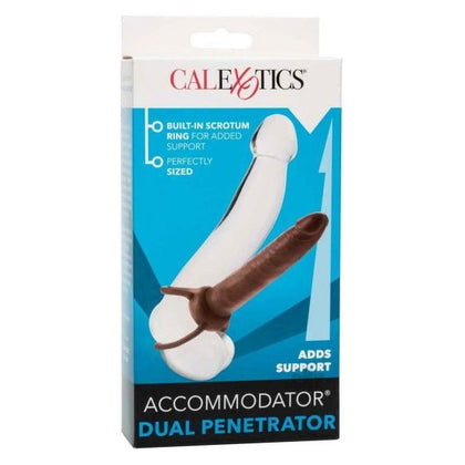 Introducing the SensaPleasure Accommodator Dual Penetrator Brown - The Ultimate Pleasure Experience for Him and Her