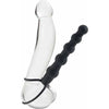 Silicone Love Rider Beaded Dual Penetrator Black (Model X123) - Premium Dual Penetration Silicone Sex Toy for Enhanced Pleasure in Black - Adult Naughty Store