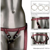 Her Royal Harness The Regal Duchess O-S Red - Premium Crotchless Vegan Leather Harness with Adjustable Waist and Thigh Straps, Includes 3 Rings (Model No. HRH-001) - For Women, Designed for U - Adult Naughty Store