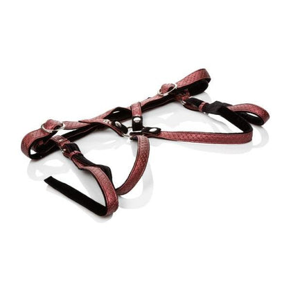 Her Royal Harness The Regal Duchess O-S Red - Premium Crotchless Vegan Leather Harness with Adjustable Waist and Thigh Straps, Includes 3 Rings (Model No. HRH-001) - For Women, Designed for Ultimate Pleasure in Red