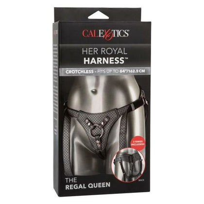 Her Royal Harness Regal Queen Pewter Crotchless Strap-On Harness for Dominant Pleasure - Model RQ-001 - Female - Ultimate Control and Comfort - Pewter Grey - Adult Naughty Store