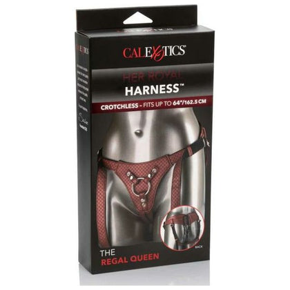 Regal Queen Red Vegan Leather Crotchless Harness - Model HRH-001 - For Women - Ultimate Pleasure in Style