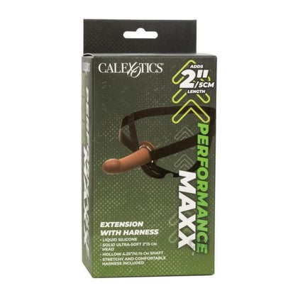 Performaxx Extension Harness Brown: Solid Ultra-Soft 2/5 cm Head, Liquid Silicone, Waterproof, Comfortable Thigh Straps, Body-Safe - Adult Naughty Store