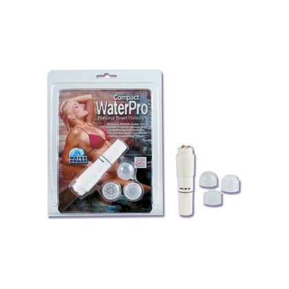 Compact Waterpro Personal Travel Massager with 4 Interchangeable Heads