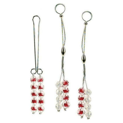 Ruby Non-Piercing Nipple and Clitoral Body Jewelry Set | Adjustable, Nickel-Free Lingerie Accessory for Enhanced Pleasure | Unisex | One Size Fits Most