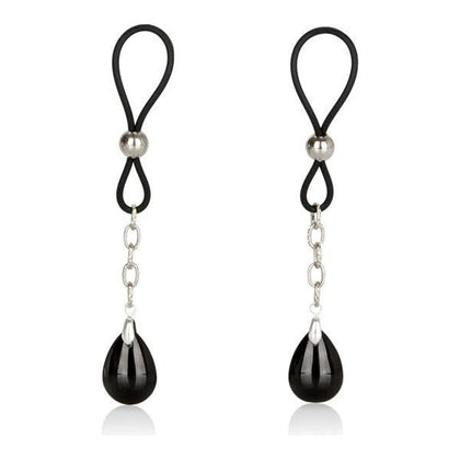 Introducing the Sensual Pleasures Onyx Nipple Play Non Piercing Nipple Jewelry - Model NP-2000, for All Genders, Exquisite Nipple Stimulation, in Seductive Black