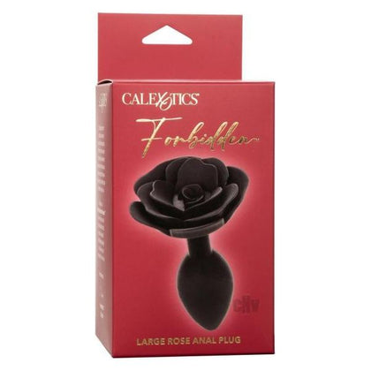 Forbidden Pleasures: Sensual Rose Silicone Anal Plug - Model FP-500 - All Genders - Anal Stimulation - Seductive Black - Adult Naughty Store