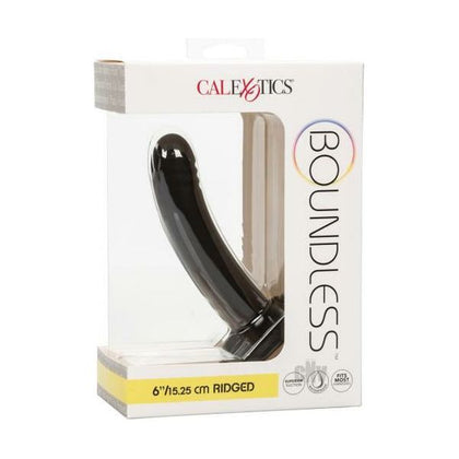 Boundless Ridged Probe 6 Black - Premium Silicone, Hypoallergenic, Suction Cup Base, Intense Internal Stimulation for All Genders