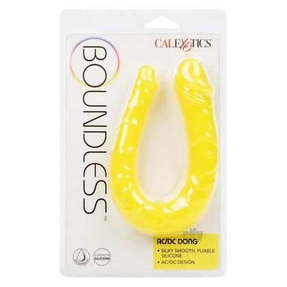 Boundless AC/DC Dong Yellow: Silicone Double Dong for Dual Pleasure, Model U123, Unisex, Full-Body Stimulation, Satin Finish