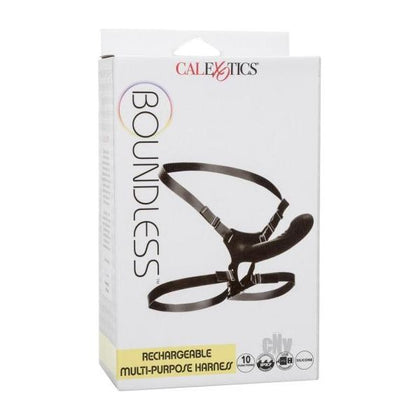 Boundless Recharge Multi-Purpose Harness - XJ-5000 - Unisex - Powerful Vibrating Silicone Strap-On for Intense Stimulation - Black