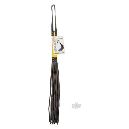 Boundless Flogger Black - Premium BDSM Flogger Toy for Sensual Impact Play - Model BF-2021 - Unisex Pleasure - Elegant Black Handle with Teasing Tassels