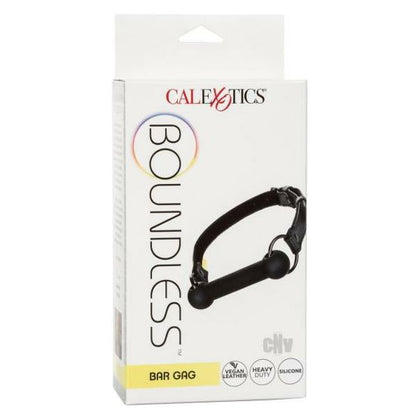 Boundless Bar Gag Black - Premium Silicone Adjustable BDSM Mouth Gag for Sensual Play - Model BGB-001 - Unisex - Enhance Pleasure and Control - Elegant Black - Adult Naughty Store