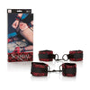 Scandal Universal Cuff Set: Adjustable Plushy Cuffs with Velcro Closure for Sensual Bondage Play - Model UC-14, Unisex, Wrist and Ankle Restraints, Red - Adult Naughty Store