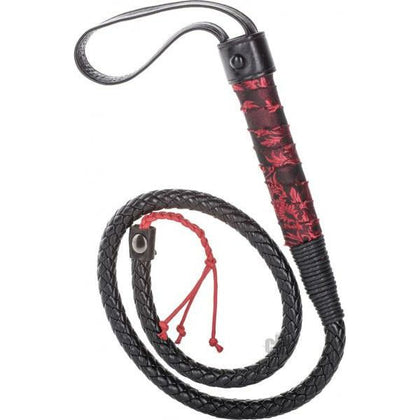 Scandal Bull Whip - Hand Stitched Polyester and PVC Designer Bull Whip for Sensual Pleasure - Model X1 - Unisex - Exquisite Teasing and Bondage Experience - Sultry Black