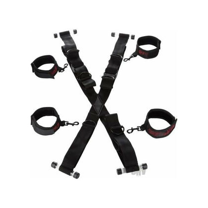 Scandal Cross Restraints - Over The Door Bondage Set for Couples - Model XJ-5006 - Unisex - Full Body Pleasure - Black - Adult Naughty Store