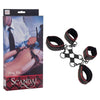 California Exotic Novelties Scandal Hog Tie Black-Red: Adjustable Wrist and Ankle Cuffs for Sensual Bondage Play - Adult Naughty Store