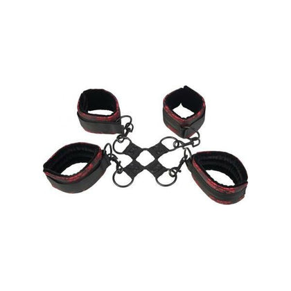California Exotic Novelties Scandal Hog Tie Black-Red: Adjustable Wrist and Ankle Cuffs for Sensual Bondage Play