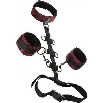 Scandal Collar Body Restraint - Luxurious BDSM Neck Restraint with Universal Cuffs and Adjustable Straps - Model SC-900 - Unisex - Pleasure Enhancer for Neck and Body - Black