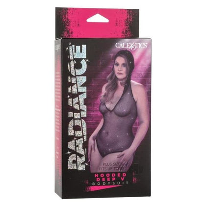 Radianceandtrade; Plus Size Hooded Deep V Body Suit - Sensual Intimacy Enhancer, Model RS-3X, Women, Full Body Pleasure, Seductive Black - Adult Naughty Store