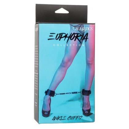 Euphoria Collection Ankle Cuffs - Captivating Vegan Leather Bondage Restraints for Enhanced Pleasure - Model EC-2001 - Unisex - Sensual Stimulation for Ankles - Midnight Black