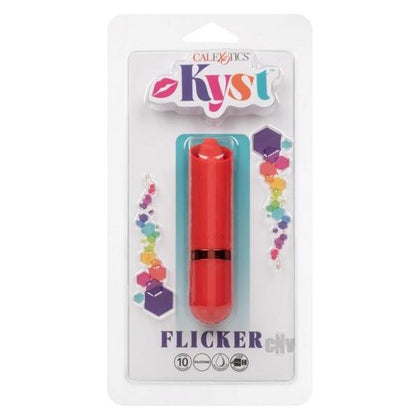 Kyst Flicker Red - Compact Silicone Personal Stimulator with 10 Intense Functions for Tongue-Like Flickering Pleasure - USB Rechargeable - Adult Naughty Store