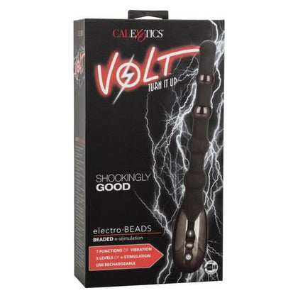 Volt Electro Beads Black: Advanced E-Stimulation Wand for Intense Pleasure - Model VEB-500 - Unisex - Multi-Speed Vibrations, Pulsations, and Electro-Stimulation - Black