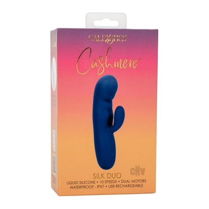 Introducing the LuxeSilk Cashmere Silk Duo Dual Motor G-Spot Vibrator - Model CS-2000 - For Women - Delight in Exquisite Pleasure - Midnight Black