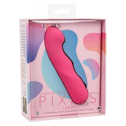 Liquid Silicone Pixies® Curvy Dual-Sided Vibrating Massager - Model LS-PC-001 - Women's G-Spot and Clitoral Stimulation - Rose Pink - Adult Naughty Store