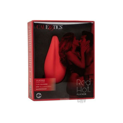 Introducing the SensaPleasure Red Hot Flicker RH-300 - 10-Function Silicone Massager for All Genders - Full Body Exploration - Vibrant Red