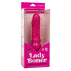 Introducing the Sensual Pleasure Co. Naughty Bits Lady Boner Bendable Vibrator - Model NB-3000: A Powerful and Flexible Pleasure Device for Women in Glittered Finish - Adult Naughty Store