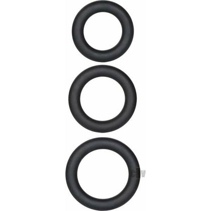 Dr. Joel Kaplan Silicone Support Rings Trio - All-Purpose Sta-Hard Rings - 3 Pack Black - Adult Naughty Store