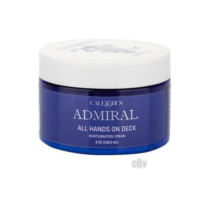 Admiral All Hands On Deck Masturbation Cream - Model AHD-8oz - For All Genders - Intimate Lubrication for Enhanced Pleasure - Almond Oil Infused - Long-Lasting & Moisturizing - Non-Irritating Formula - USA Made - Creamy White