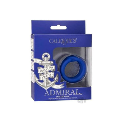 Admiral Premium Liquid Silicone Dual Cock Cage Blue - Model AC-5000 - Male Pleasure Enhancer
