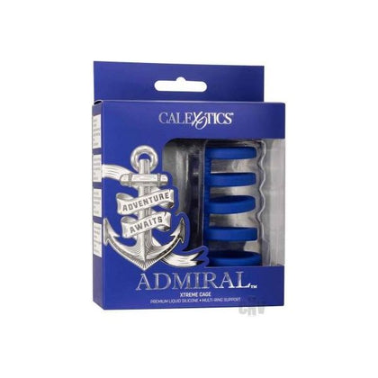 Admiral Xtreme Cage Blue - Premium Liquid Silicone Cock Cage for Explosive Pleasure - Model AXC-001 - Male - Shaft and Scrotum Support - Blue