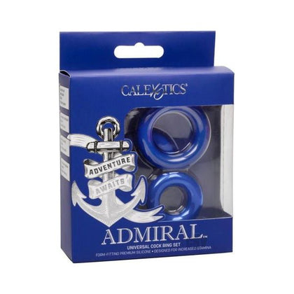 Admiral Universal Cock Ring Set Blue - Enhance Pleasure, Stamina, and Sensitivity for All Genders - Adult Naughty Store